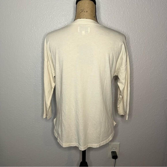 Mate the Label Womens size S White Girlfriends Devi Crew 3/4 Sleeve Top Organic - Picture 9 of 9